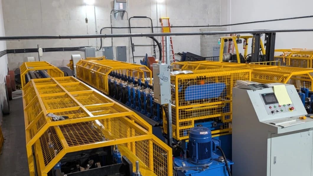 Terrashield roll-forming lines in the production workshop
