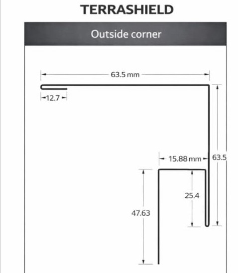 Outside Corner technical drawing