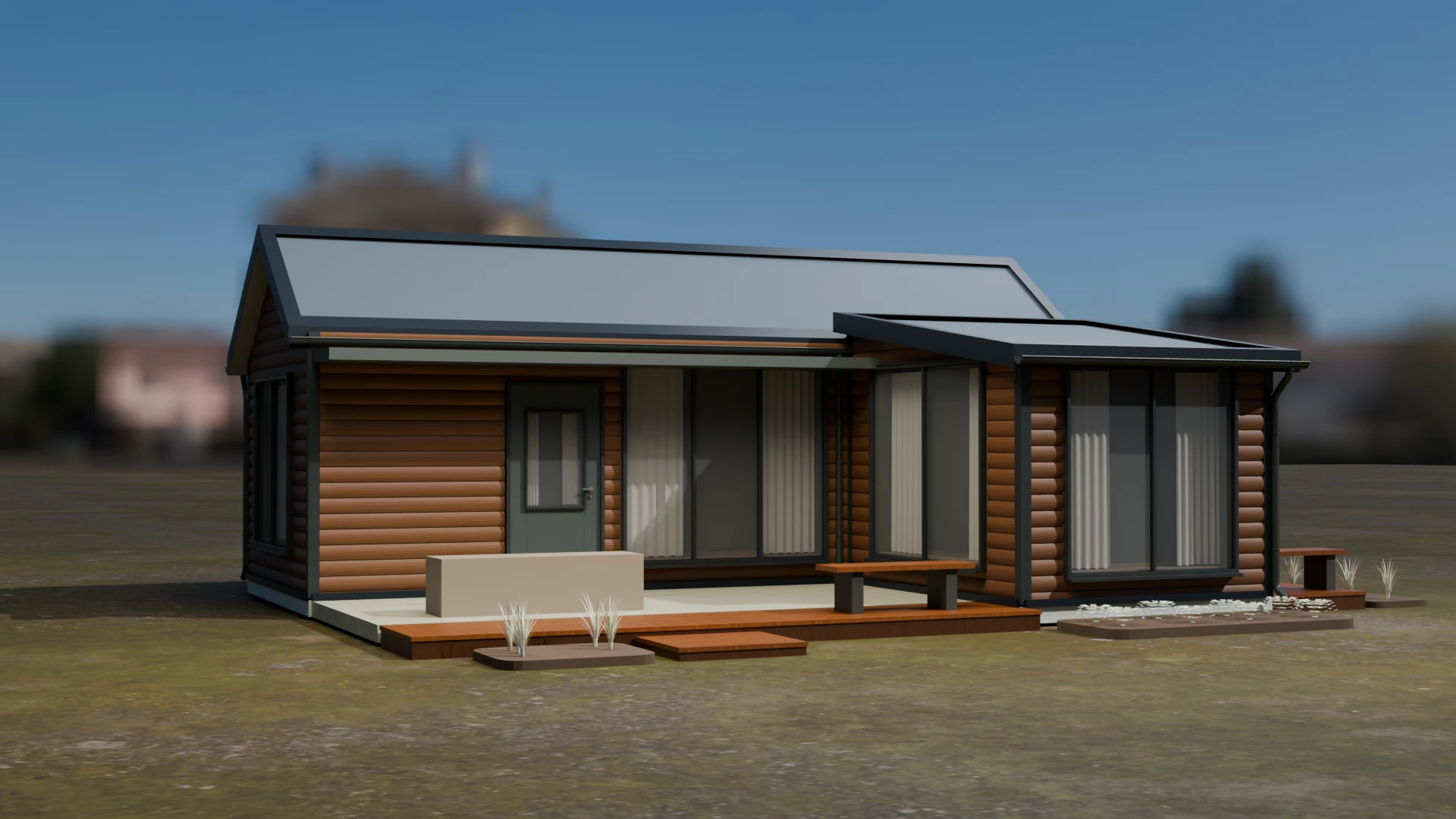 Acorn wood-look steel on the same architecture
