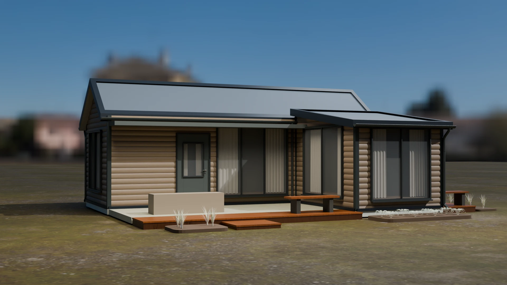 Ponderosa wood-look steel on the same architecture