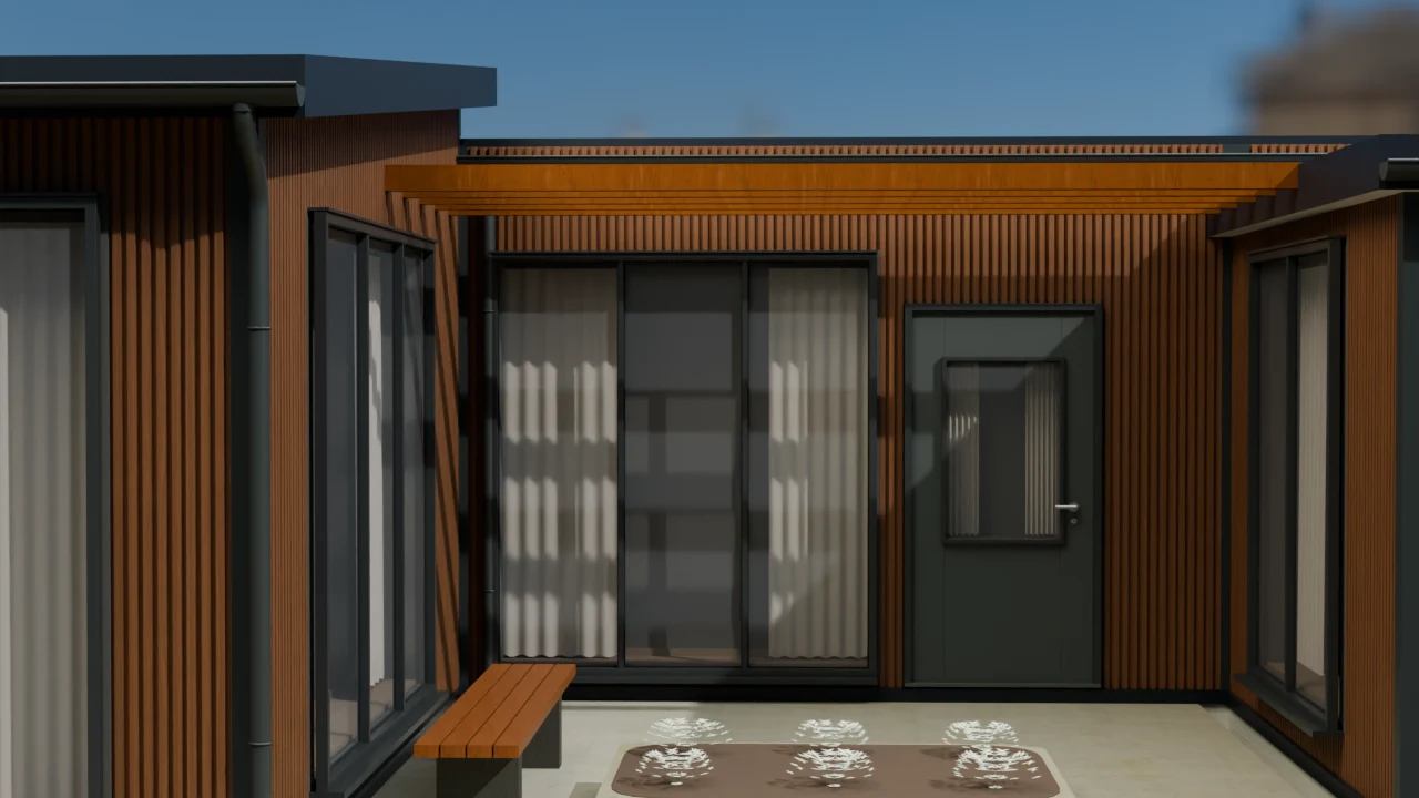 TerraClad 600: Courtyard facade in Acorn