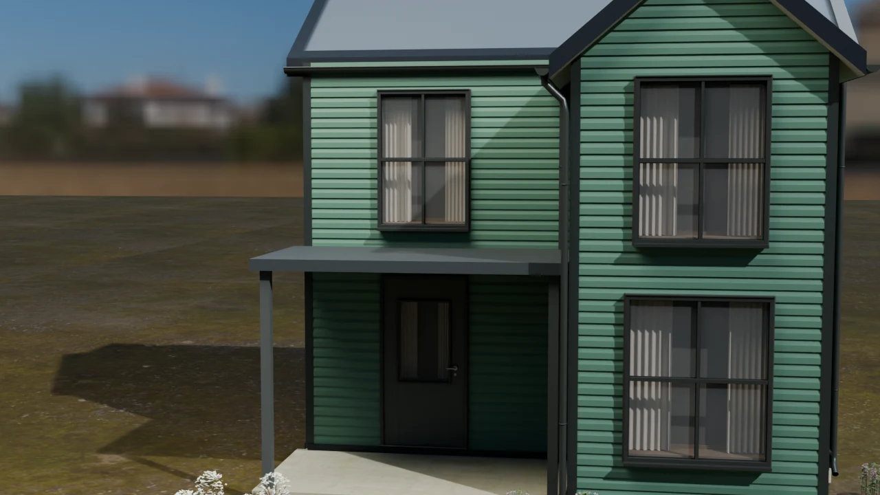 Hemlock Green on the residential porch and facade
